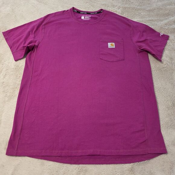 Carhartt Other - Carhartt Force Relaxed Fit Pocket T-Shirt Mens Large High Vis Purple FastDry
